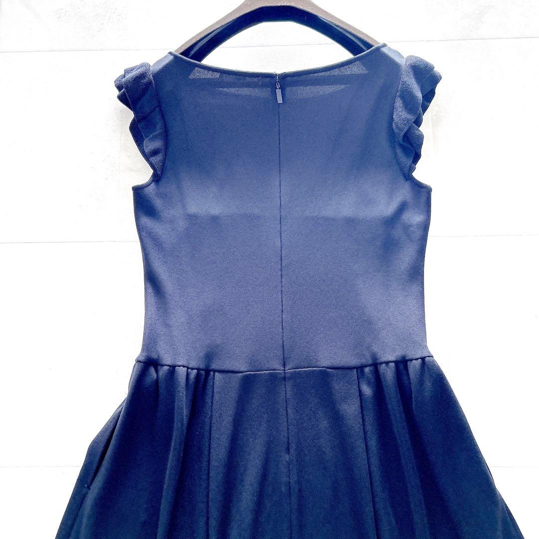 希少✨美品ルネ フリルワンピース ニットドレス ロゴプレート 美