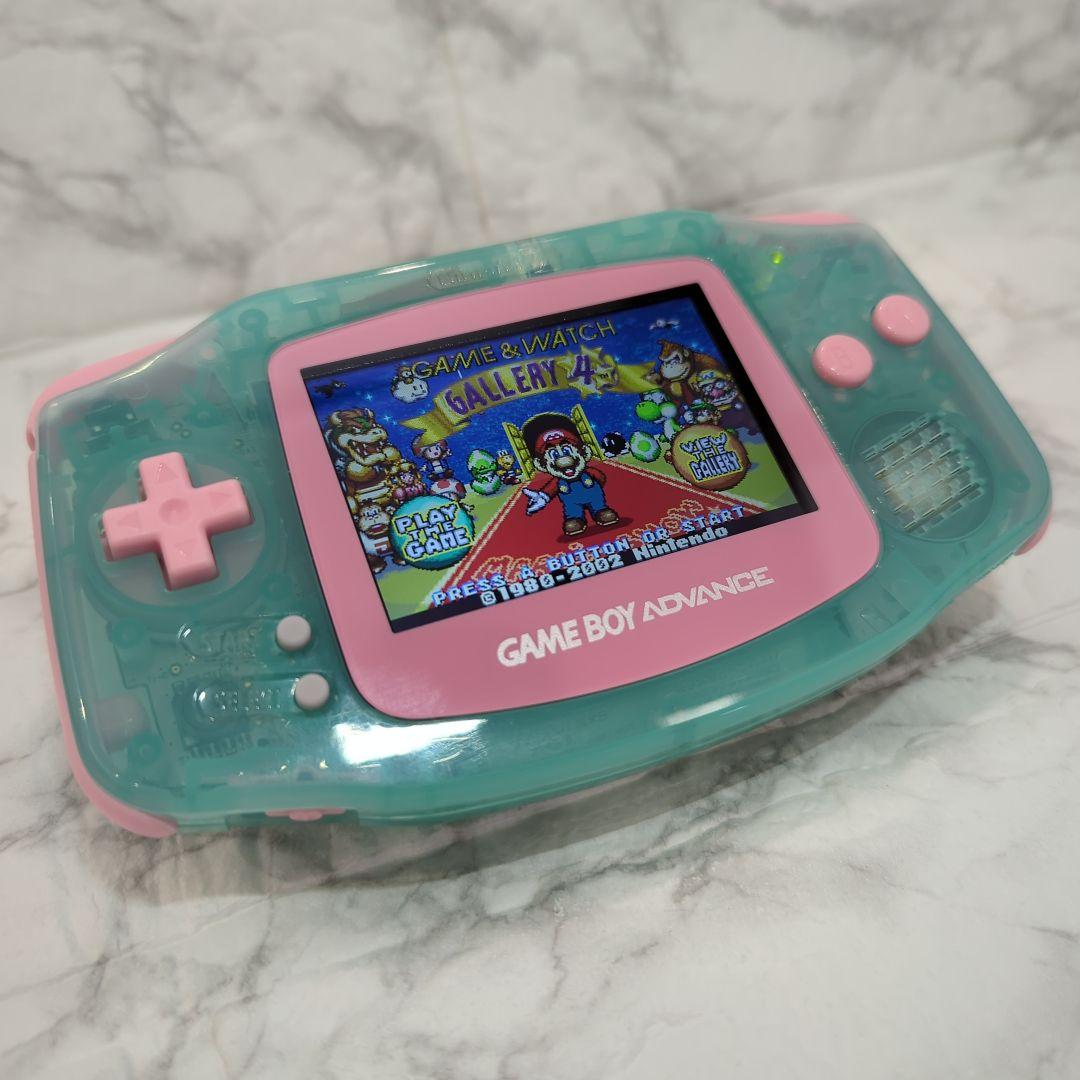 【パクチーファーム品】GBA本体 IPS液晶 ミントグリーン＆ピンク Amazon | 【IPS V7】 整備済 換装済 ゲームボーイアドバンスSP GBASP