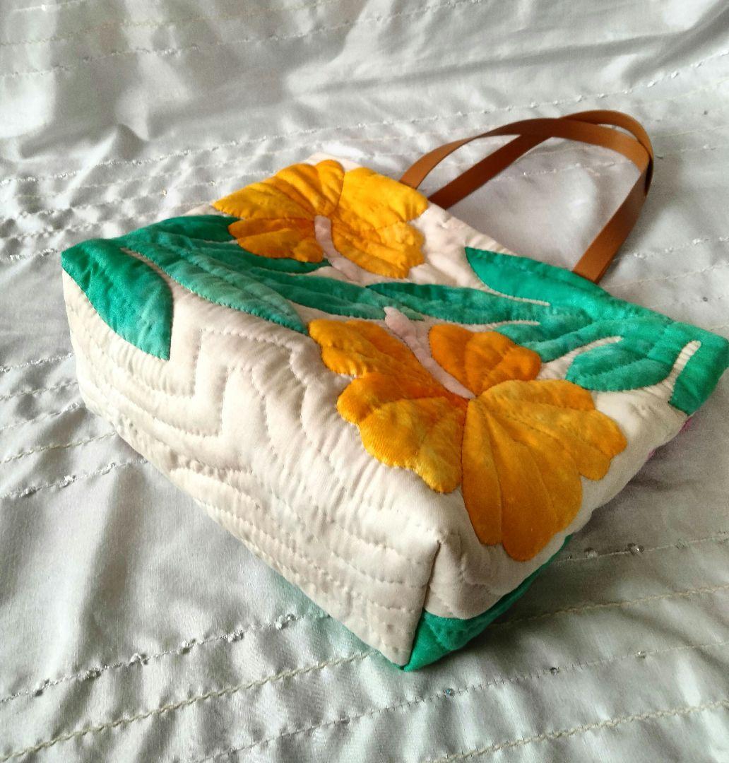 ☆280.ハワイアンキルト・バッグ・ハイビスカス＆モンステラ - メルカリ