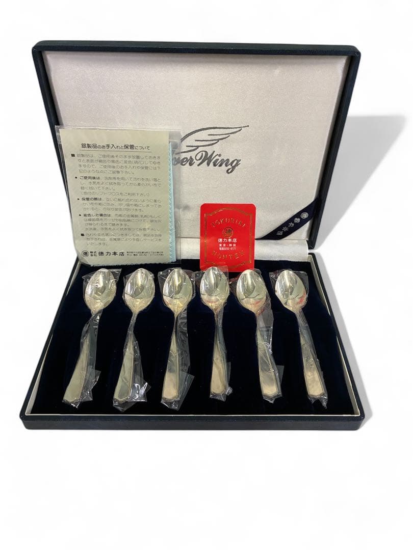 わ*ん様 Silver Wing スプーン 6本 ギフトボックス付 徳力銀製スプ