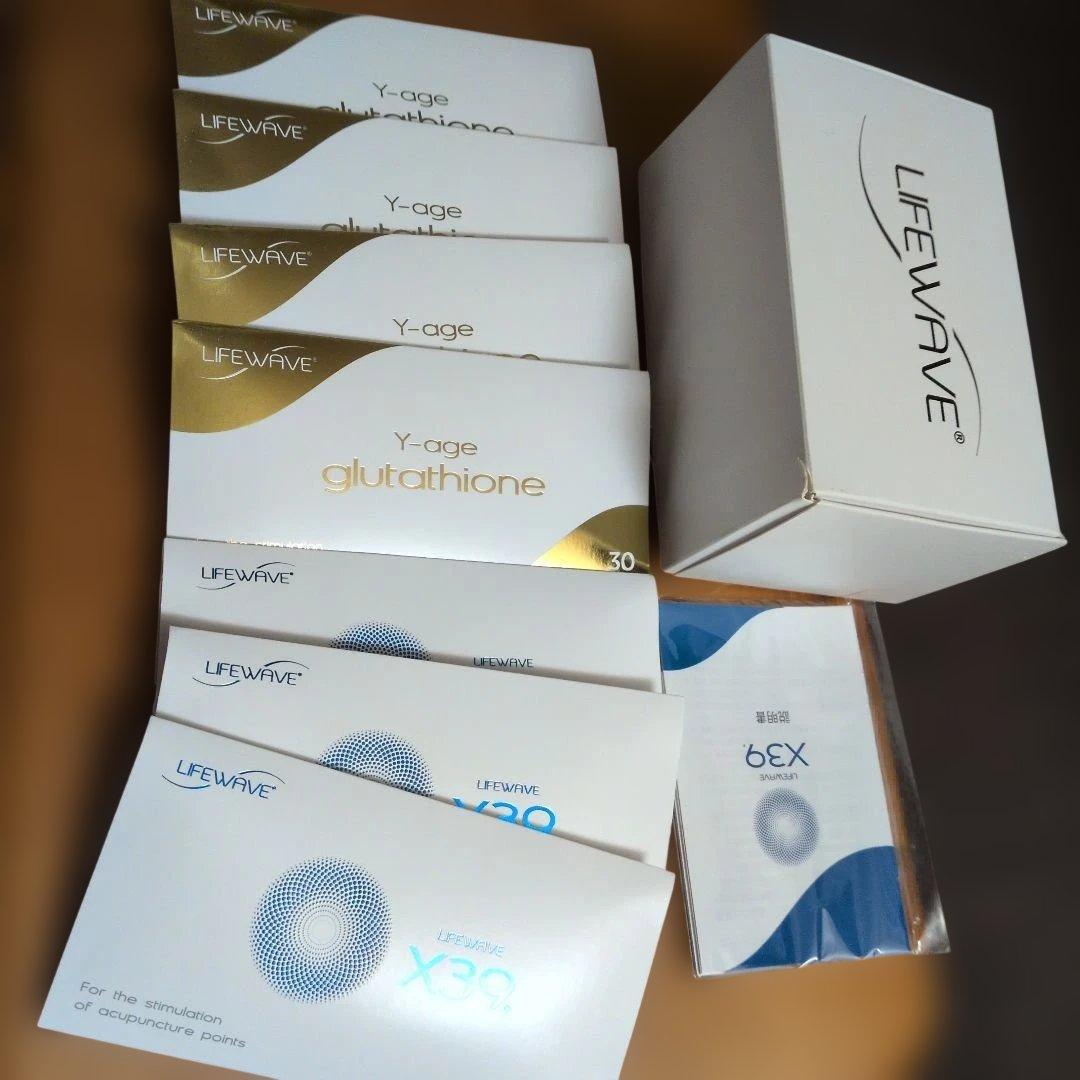 LIFEWAVE Y-age Glutathione & X39 セット LifeWave Y-age Glutathione Phototherapy Patches, 30 Patches - Exp