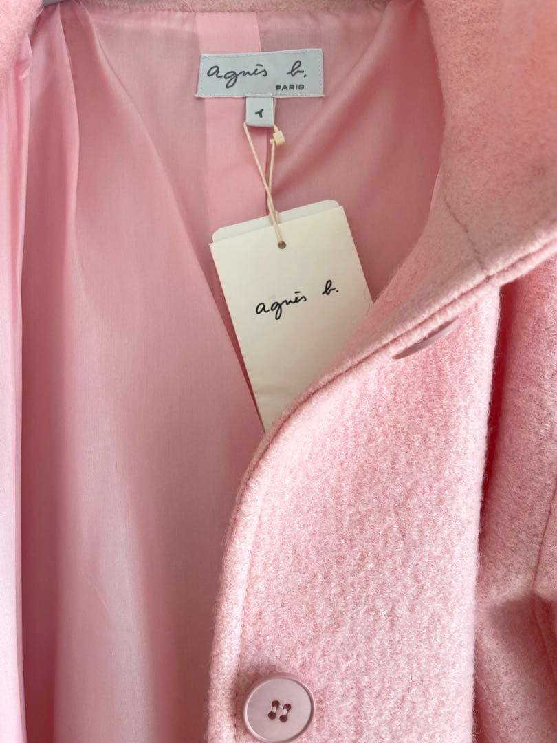 新品タグ付半額agnes b.アニエスべー　ピンク上質ウール コート 新品タグ付半額agnes b.アニエスべー ピンク上質ウール コート - メルカリ