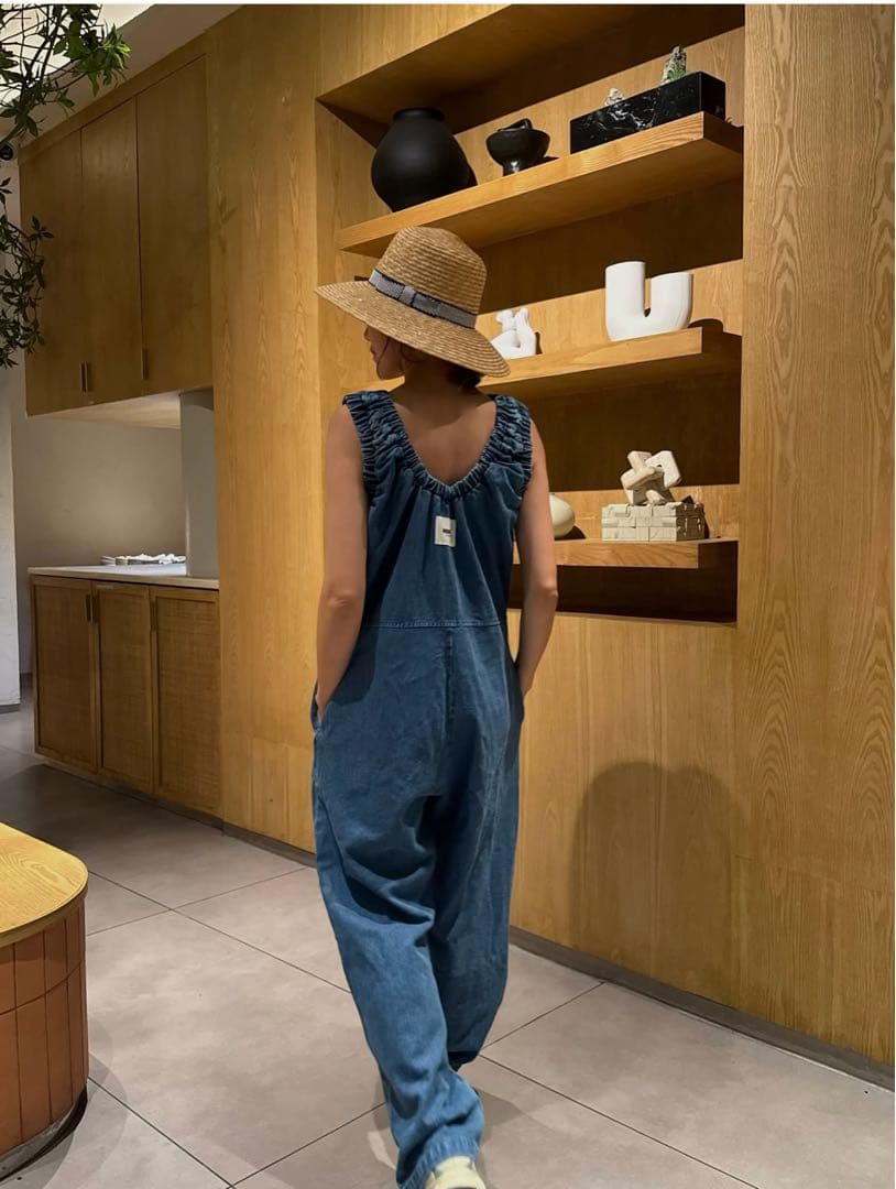 MOKA tag denim coveralls