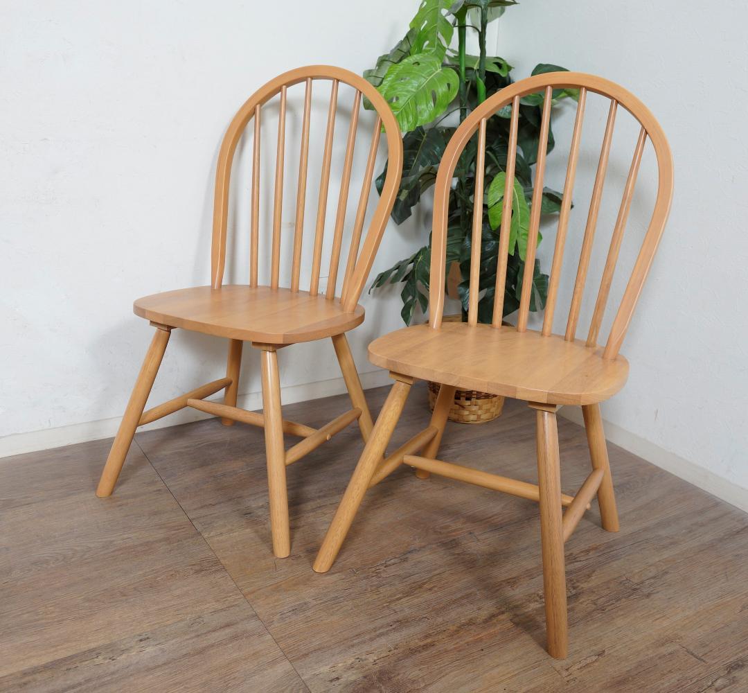 Pangrum ダイニングチェアー　ウィンザーチェア 背部丸型 2脚セット HAGiHARA（萩原） ダイニングチェア 2脚セット おしゃれ 木製 白