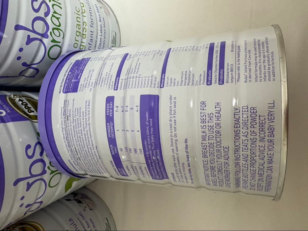bubs organic 粉ミルク 0-6ヶ月用 バブスオーガニック粉ミルク - メルカリ