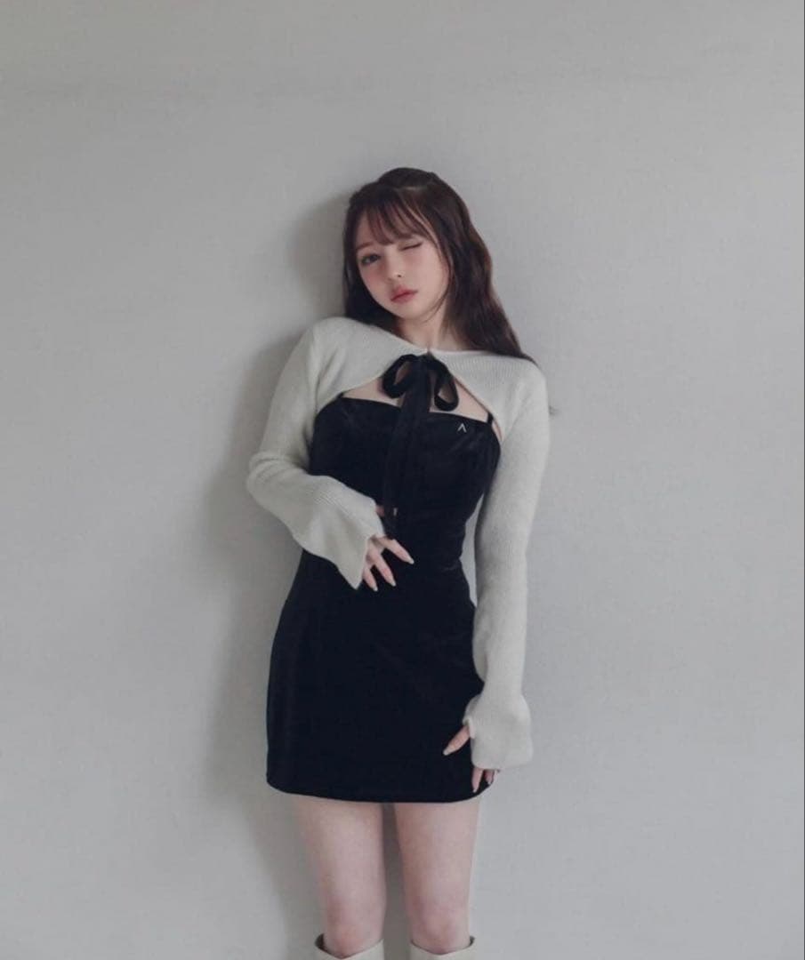 andmary Anita ribbon mini dress - メルカリ