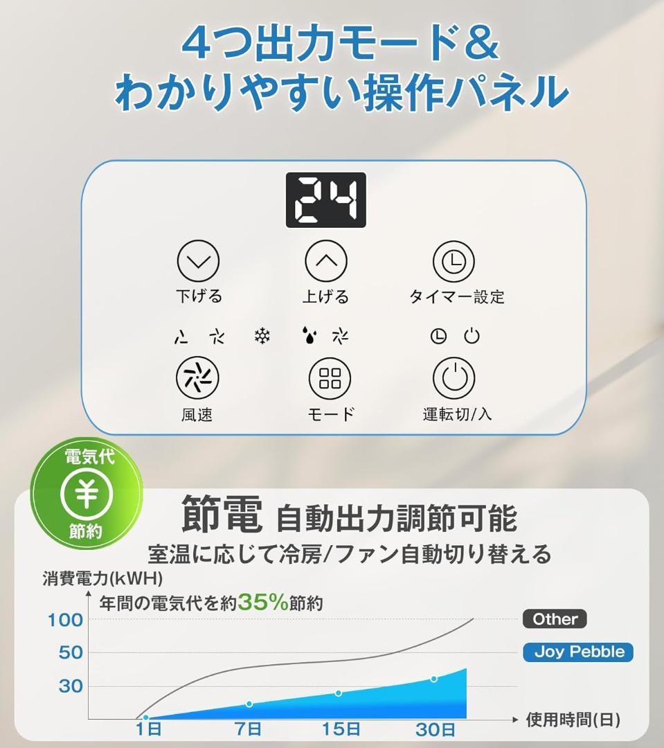 JoyPebble スポットクーラー 2.0kW 6-8畳 エアコン 工事不要