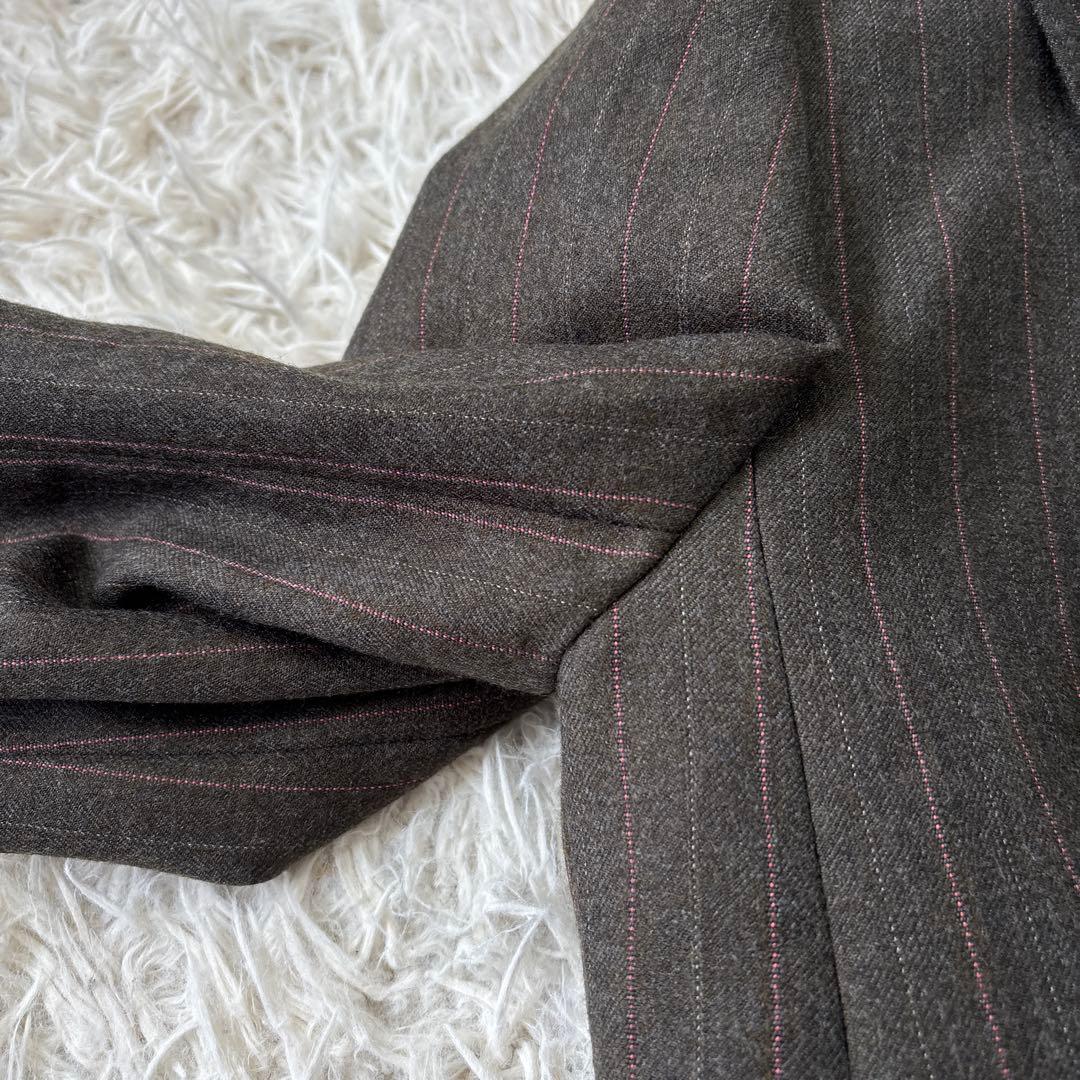 極美品☆【ミス　クロエ】ピンクストライプ　裏地　総裏地　パンツスーツ　40 L