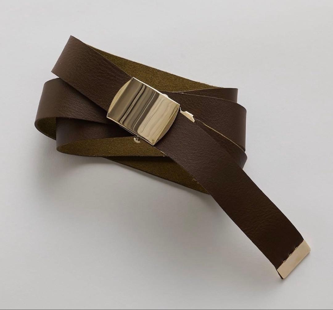 ウィムガゼット 【Hoaw.】 レザーガチャベルト/ ダークブラウン Whim Gazette（ウィム ガゼット） ベルト 「Hoaw.」レザーガチャベルト