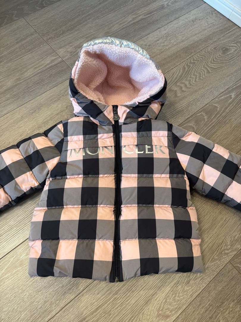 MONCLER フード付きダウン チェック モンクレールキッズ モンクレ ダウン モンクレール キッズ ダウン MONCLER ブランド ダウンジャケット 子供