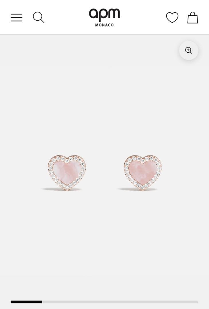 apm monacoピンクマザーオブパール ハート スタッドピアス ピンクマザーオブパール ハート スタッドピアス | APM Monaco