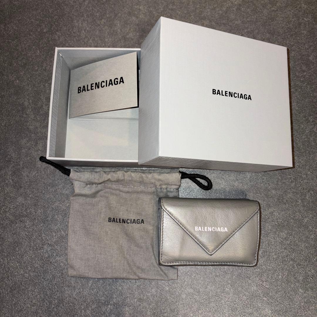美品】BALENCIAGA バレンシアガ 三つ折り財布 グレー - メルカリ