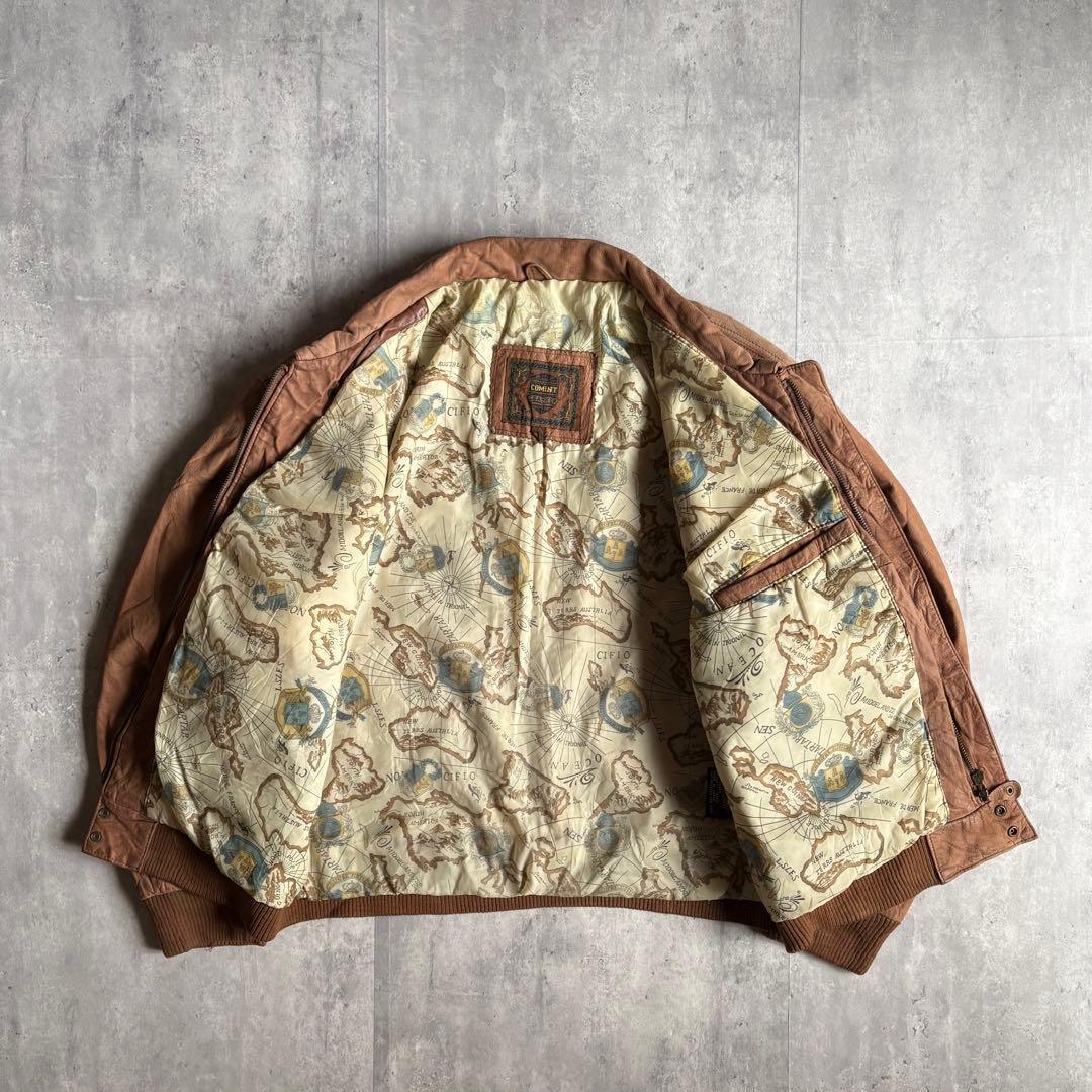 90s vintage】A-2 フライトジャケット レザーブルゾン 短丈 本革