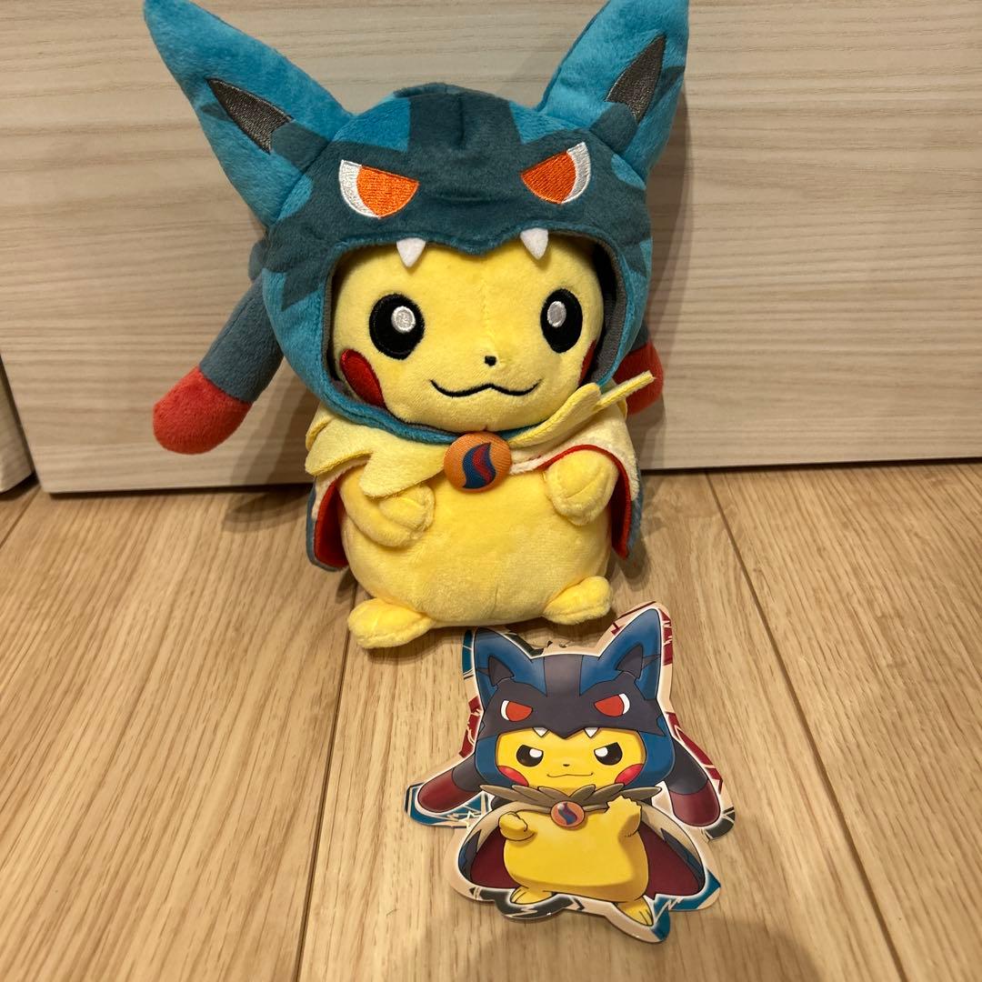ポケモンセンター メガルカリオのポンチョを着たピカチュウ ぬいぐるみ メガルカリオポンチョを着たピカチュウ ぬいぐるみマスコット ポケモン