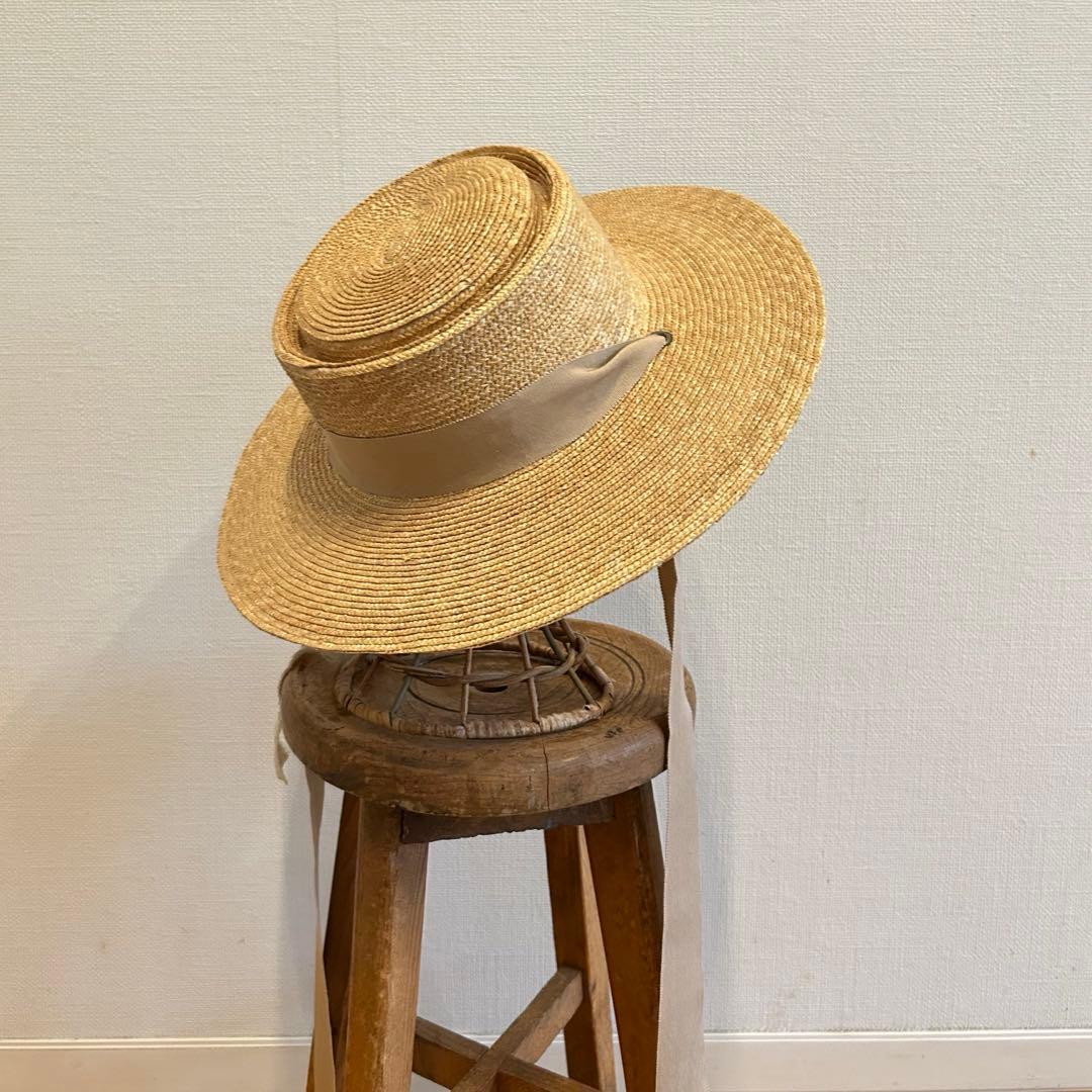 WICA GROCERY ウィカグロサリー　麦わら帽子 ベージュリボン wica grocery ウィッカグローサリー 麦わら帽子 - メルカリ