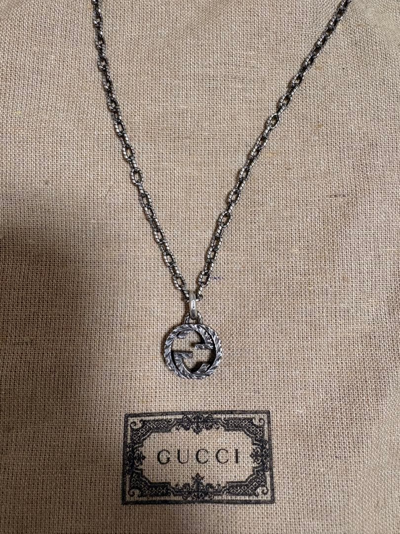 GUCCI インターロッキングG ネックレス アラベスク シルバー - メルカリ
