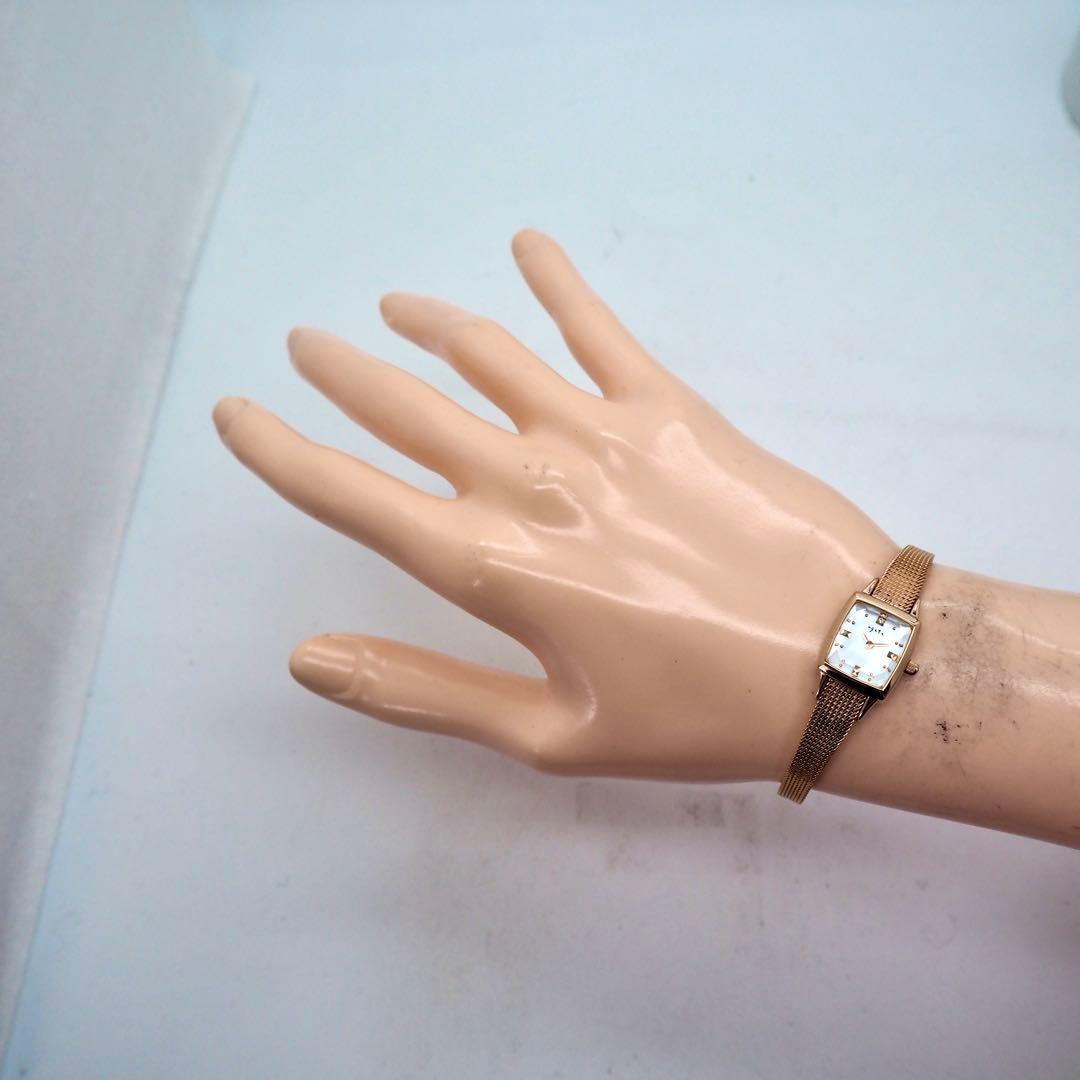 160 稼働 agete 時計 SV925 0.02ct 1Pダイヤ レディース