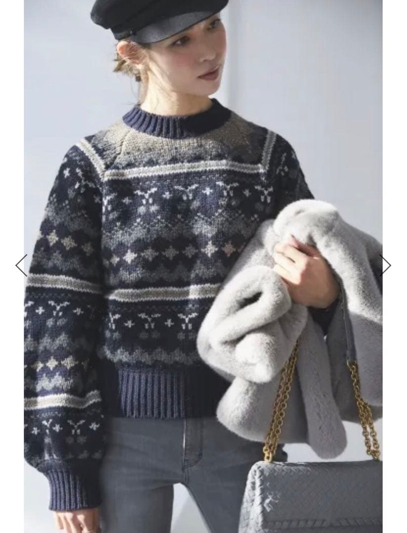 seventen セブンテン チェリージャガードニット チェリージャガードニット(キャメル) - seventen