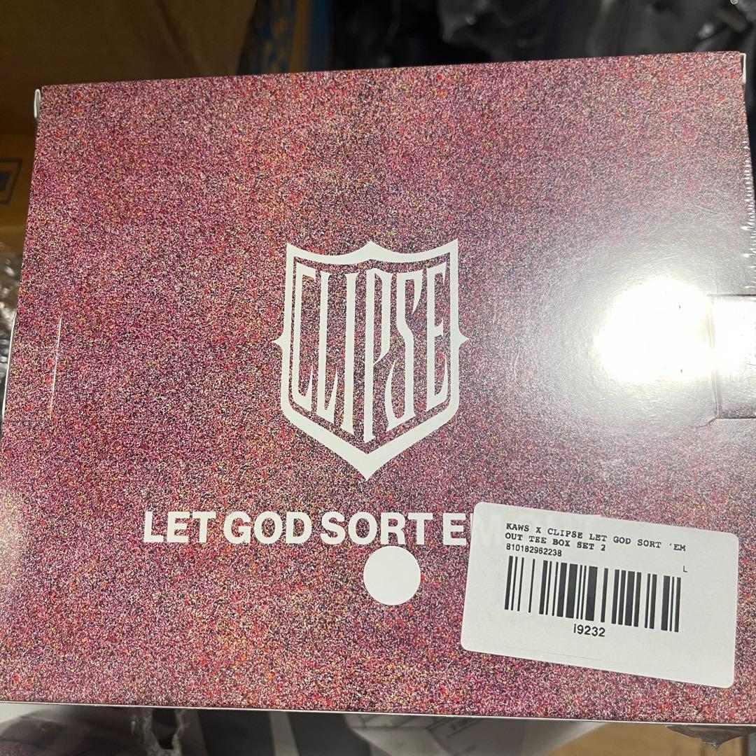 KAWS x CLIPSE CD and TEE BOX SET2 Mサイズ CLIPSE | KAWS X CLIPSE LET GOD SORT EM OUT TEE BOX SET 2