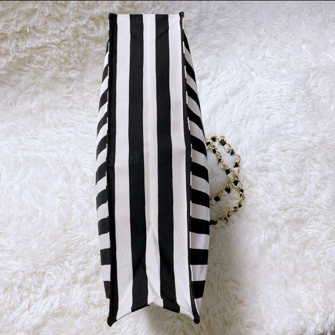 新品】ヴァレンティノ ストライプ トートバッグ 大きめA4 チェーン