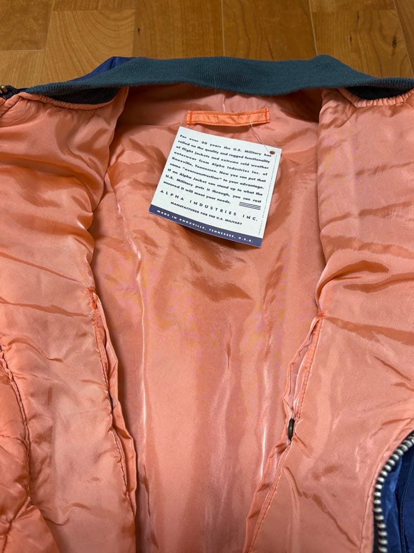 希少 デッドストック 2XL ブリーチ MA-1 ブルー ピンク anytee