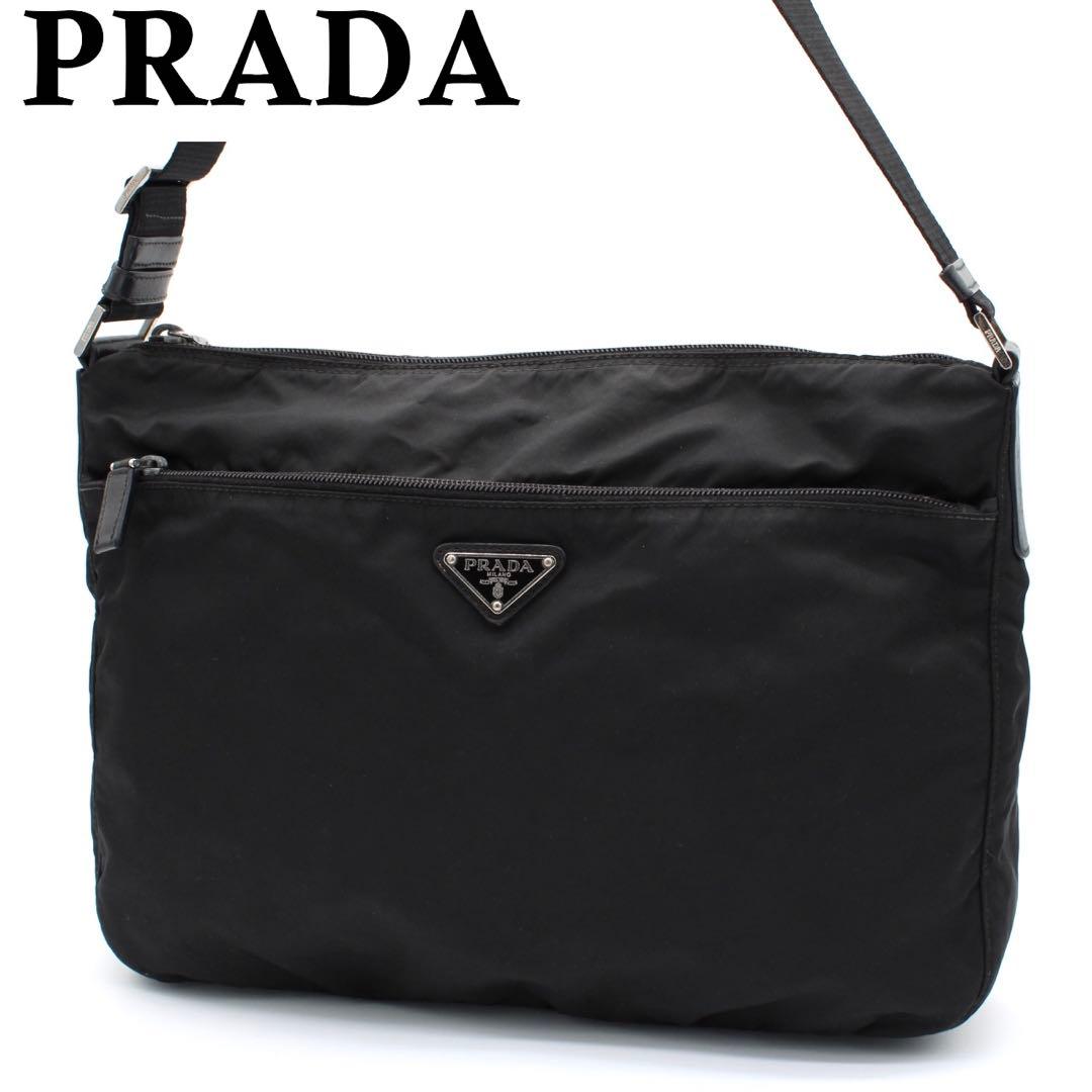 美品】PRADA 三角ロゴプレート テスートナイロン ショルダーバッグ