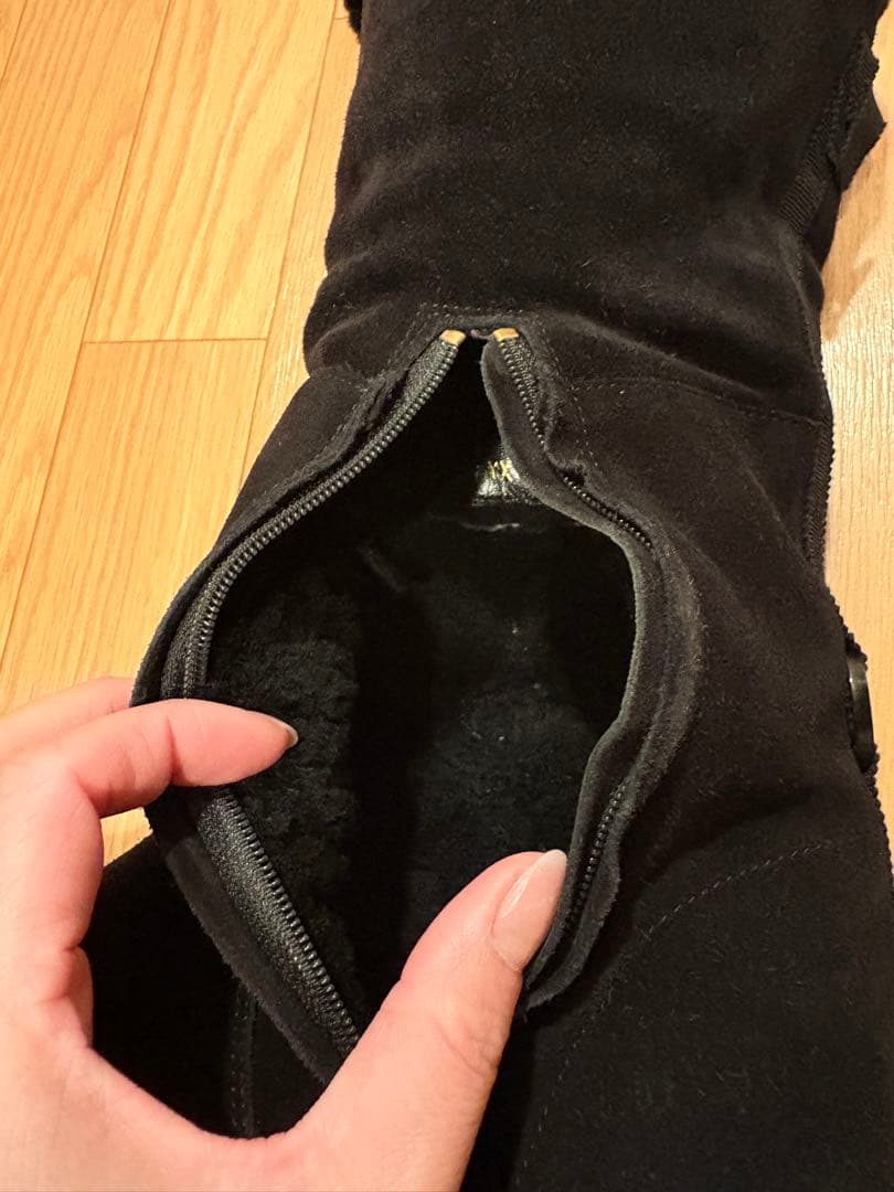 中古】フェラガモ ロングムートンブーツ スエード 2way サイズ7ハーフ