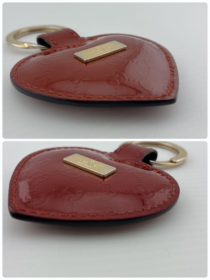 GUCCI グッチ GGロゴ レッド ハート型キーホルダー エナメル - メルカリ