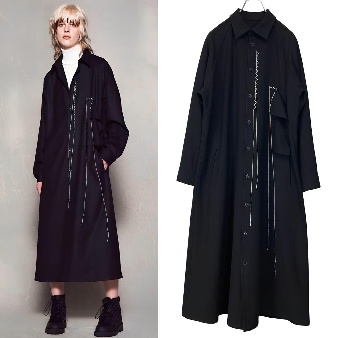 BEBEY's ワイズ 美品 ハンドステッチ シャツドレス 黒1 SENSE OF PLACE by URBAN RESEARCH（センスオブプレイスバイアーバン