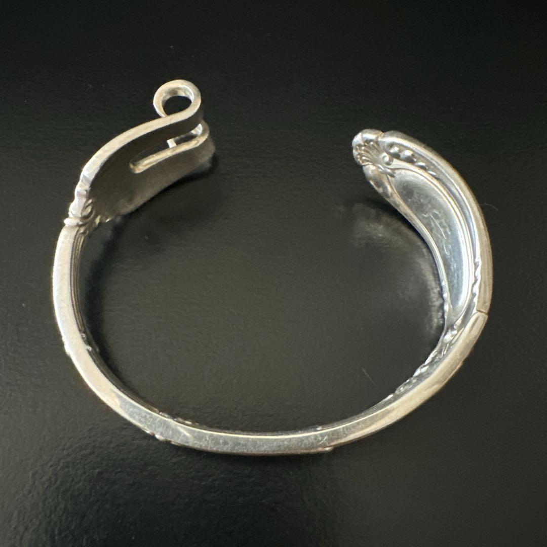 希少 オールド ティファニー バングル ブレス フォーク シルバー