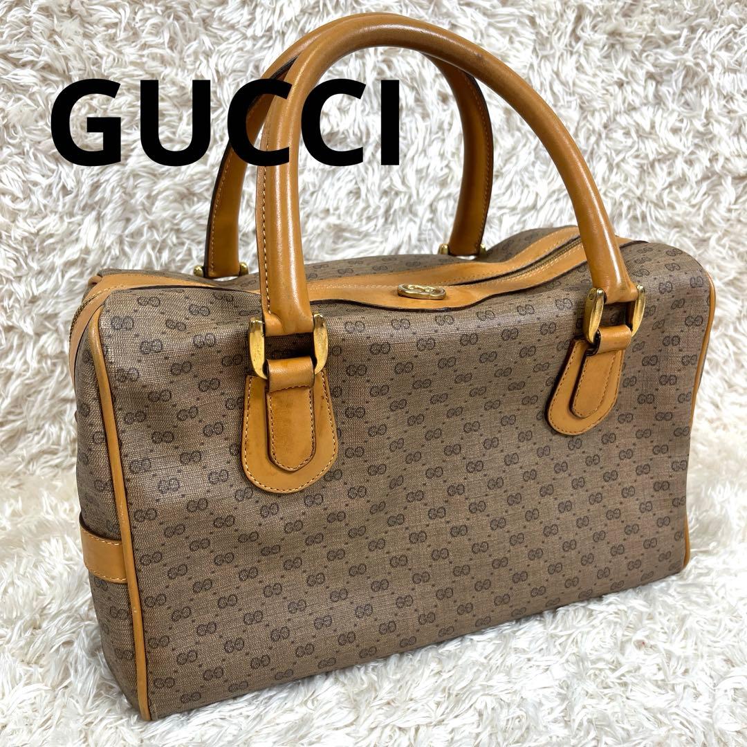 GUCCI グッチ　ミニボストンバッグ　ハンド　GG　金具　レザー　希少 中古・古着通販】GUCCI (グッチ) バンブーミニボストンバッグ GG