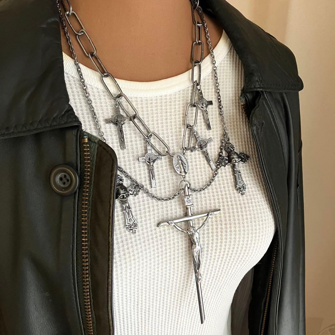 1点物】ジャンポールゴルチエ 磔刑 マルチクロス 髑髏 ネックレス