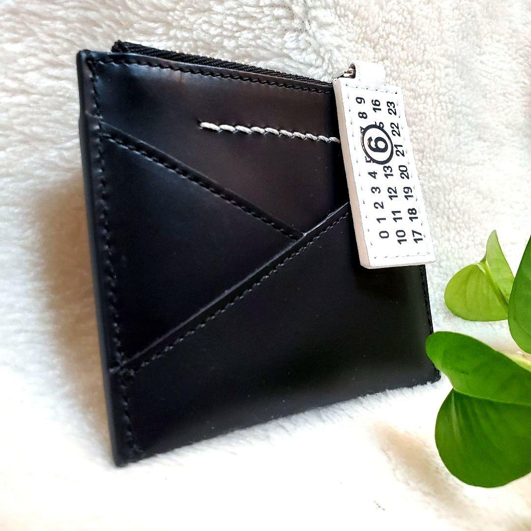 極美品 MM6 Maison Margiela 黒 レザー ケース MM6 エムエムシックス メゾンマルジェラ コインケース カードケース