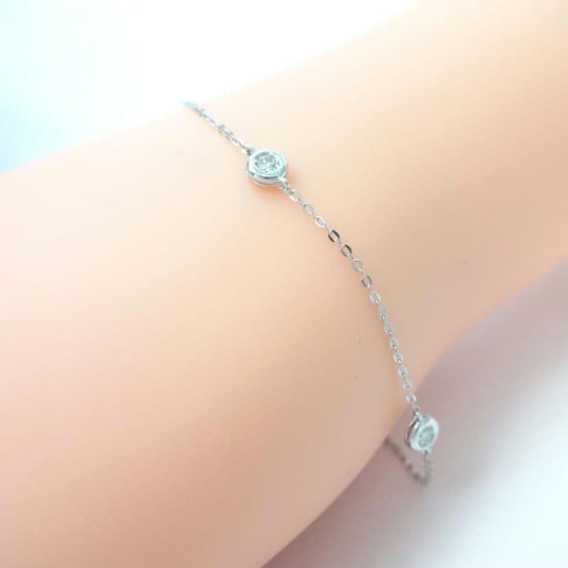 【hiroro様】0.10ct　ダイヤモンド　ステーション　ブレスレットプラチナ