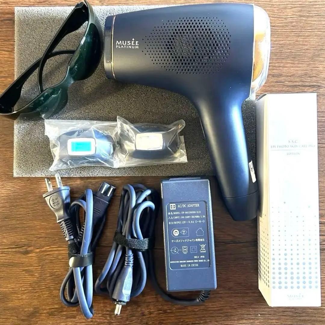 MUSEE PLATINUM 脱毛器 BЕ90ЗМН 専用スキンケアローション付 中古 良品 MUSEE PLATINUM S.S.C. エピフォトスキンケア プロ BE903M