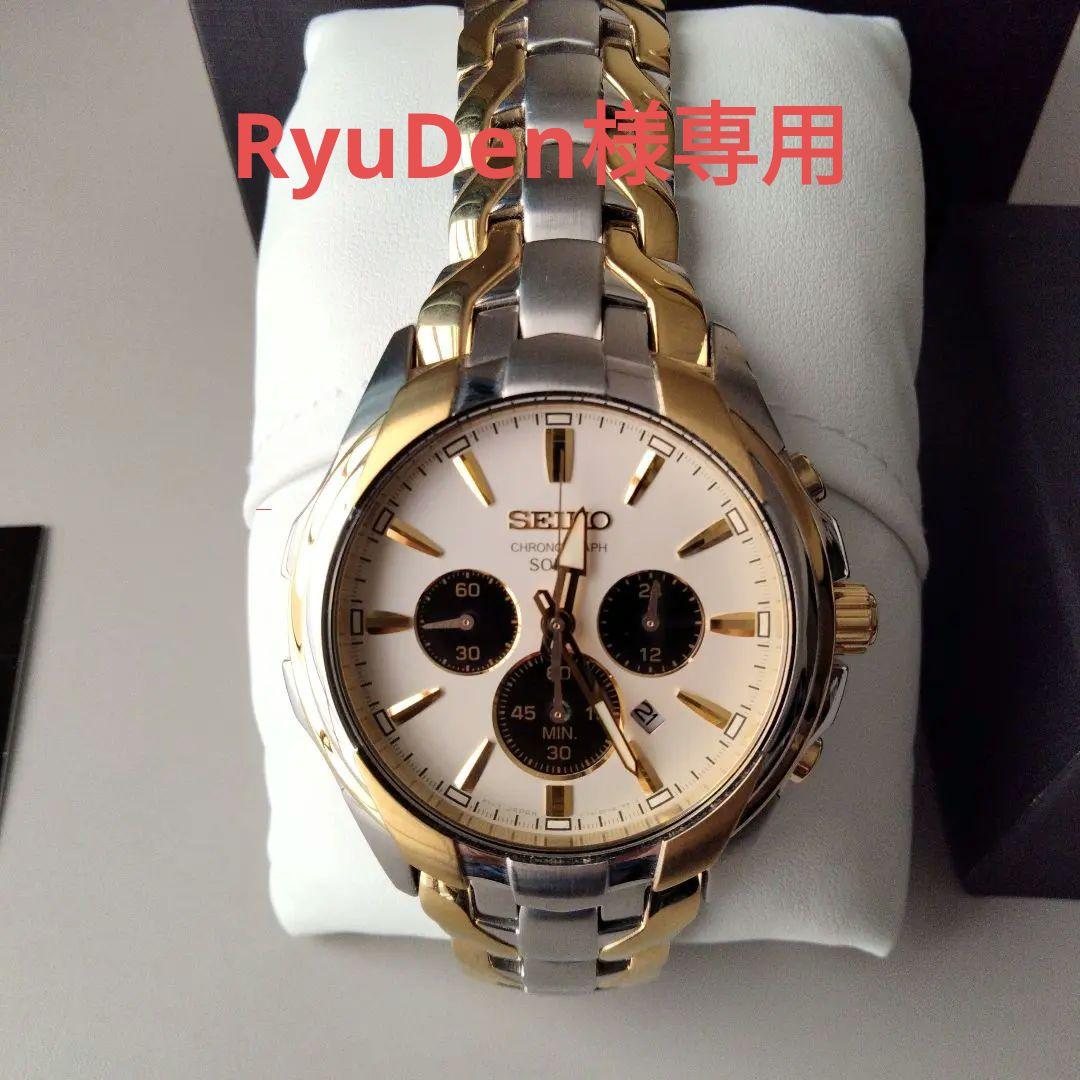 RyuDen セイコーメンズ 腕時計 ソーラー電池 美品ほぼ未使用 セイコー ソーラー 腕時計 SEIKO 時計 ファム femme 男性 メンズ 日付
