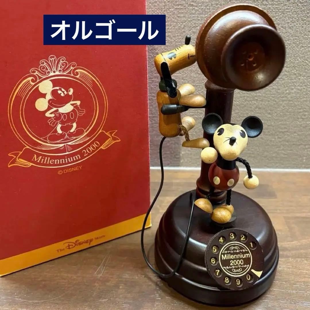 限定　ディズニーストアオリジナル　オルゴール ミッキー&プルート　箱付き ディズニー創立100周年記念＜夢と魔法のメロディ＞会津塗オルゴール新