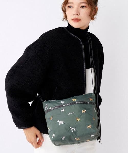 【新品未使用】レスポートサック　犬柄　ブリードオブドッグ　グリーン 新品 レスポートサック ブリードオブドッグ 犬刺繍 キャリートート