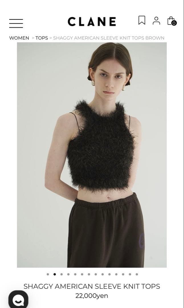 トップス CLANE SHAGGY AMERICAN SLEEVE KNIT TOPS CLANE（クラネ）の「【CLANE/クラネ】SHAGGY AMERICAN SLEEVE KNIT