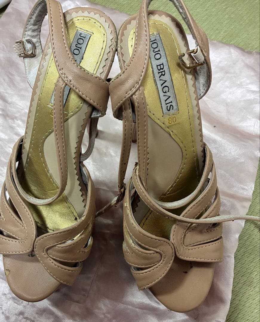 Jojo Bragnis ベージュ ハイヒールサンダル 80 24から24.5強 - メルカリ