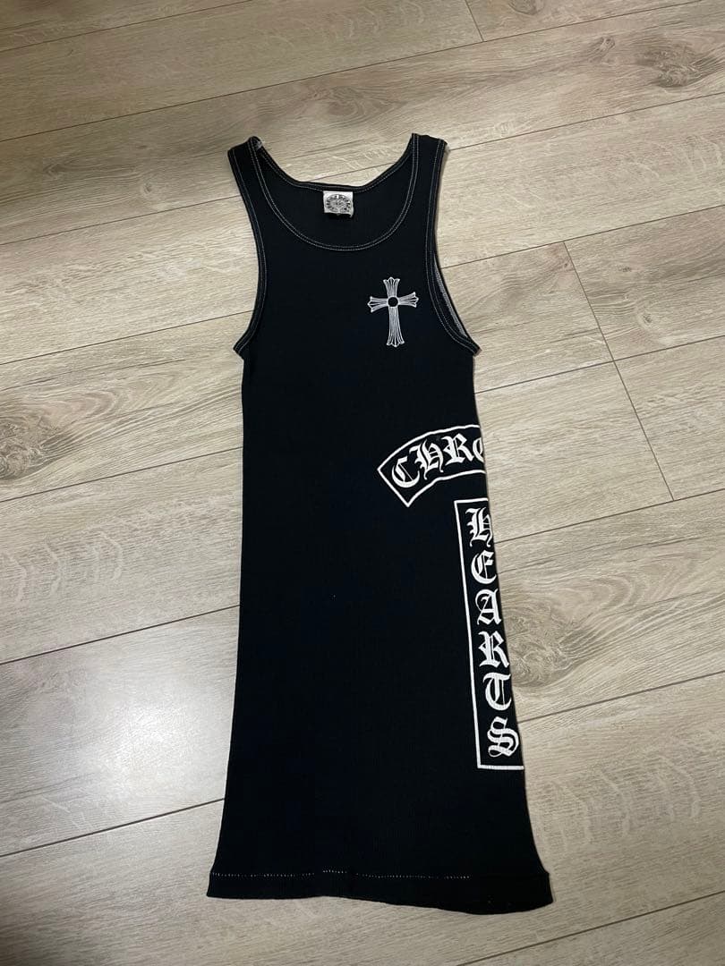 chrome heartsタンクトップ クロムハーツメッセカード＆ステッカー付 CHROME HEARTS+ ホーシュー プラス タンクトップ TANK TOP (CHROME