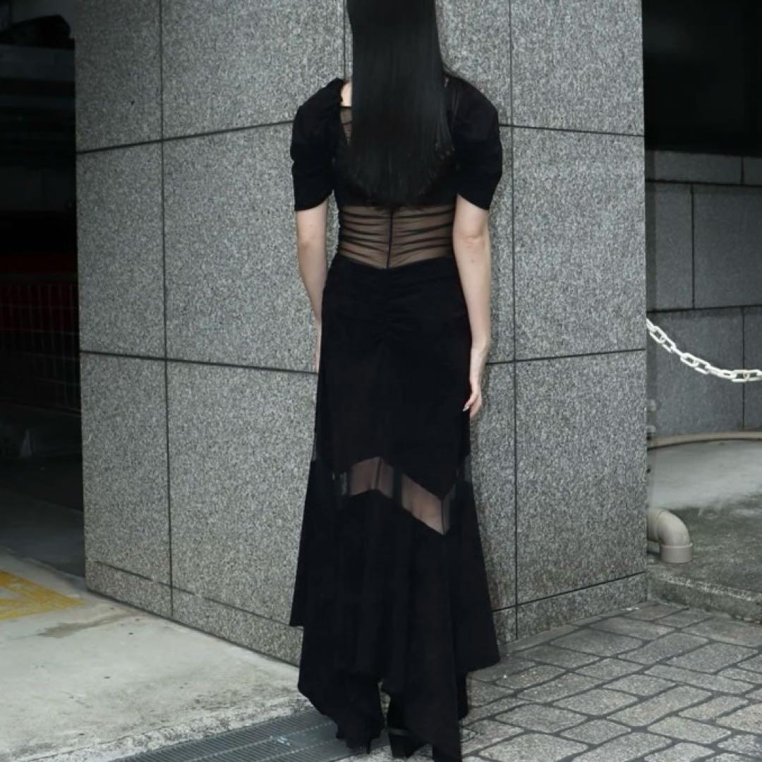 FETICO RUFFLED-HEM VELOUR DRESS 最終値下げ - メルカリ