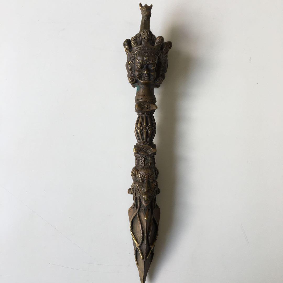 チベット密教法具 プルパ 独鈷杵 金剛厥 金剛杵 魔除け 馬頭菩薩 観音菩薩 チベット密教法具 独鈷杵 本格派 プルパ 金剛杭 ブルパ 金剛杵 鉄