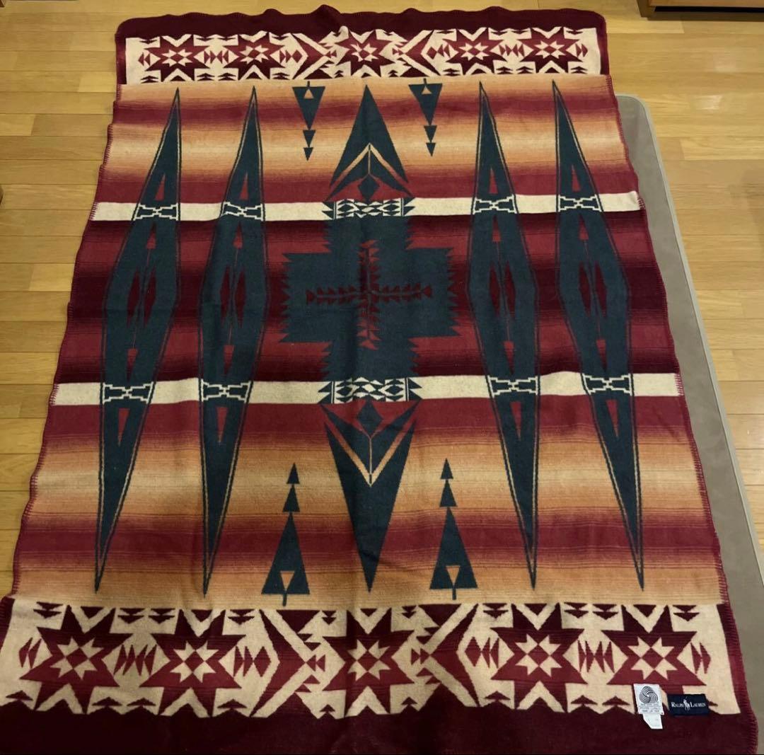 S*E様 RalphLauren　ブランケット　毛布　ネイティブ柄　90’S 90s LAUREN ラルフローレン ネイティブ柄 ウール ブランケット