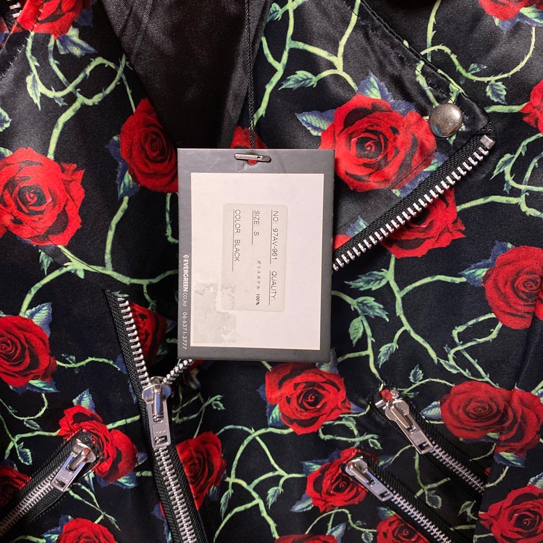 ライダースジャケット 薔薇柄 - メルカリ