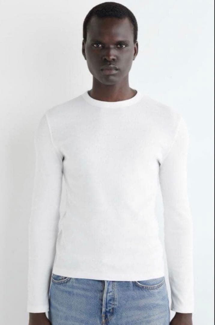 完売品】 COS スリムリブコットン長袖Tシャツ ホワイト sサイズ - メルカリ