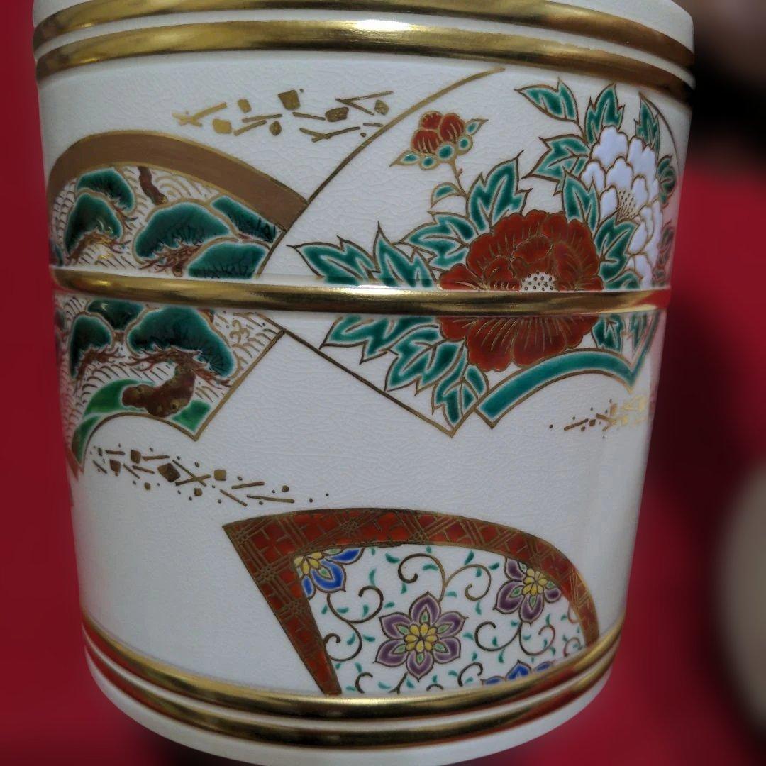 ま*ん様 京焼 清水焼 中村秋峰造 仁清扇絵草花絵 水指 - メルカリ