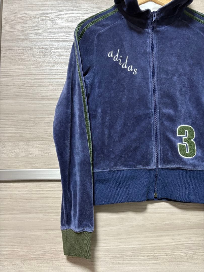 90s~00s adidas velour track jacket ネイビー - メルカリ