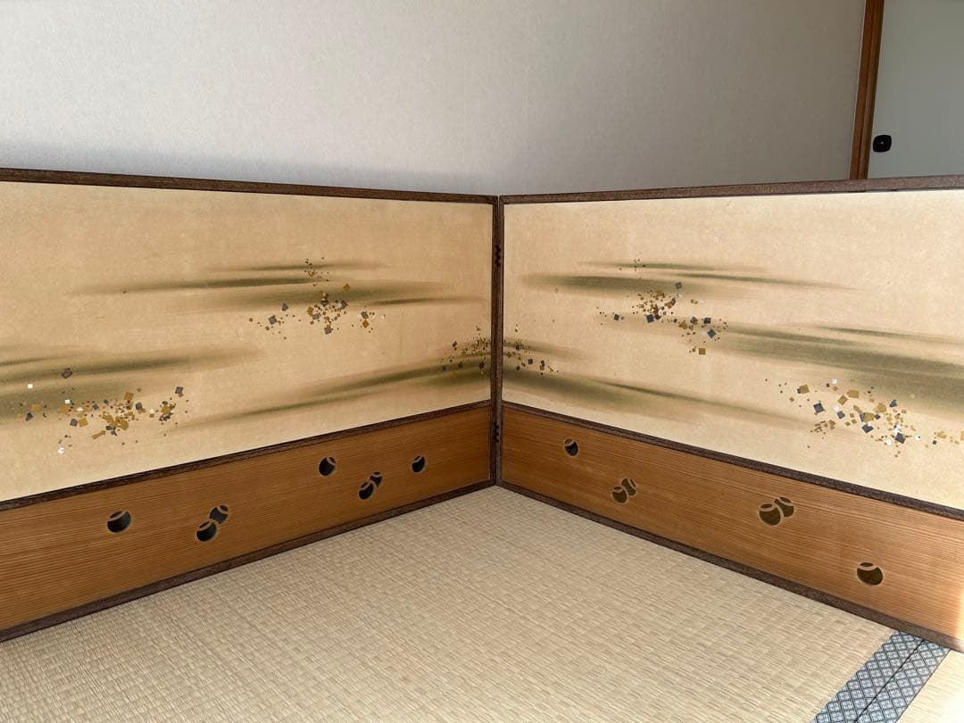 風炉先屏風 ふろさきびょうぶ 茶道具 風炉先屏風（ふろさきびょうぶ） 芦透し 板風炉先 玄々斉好写