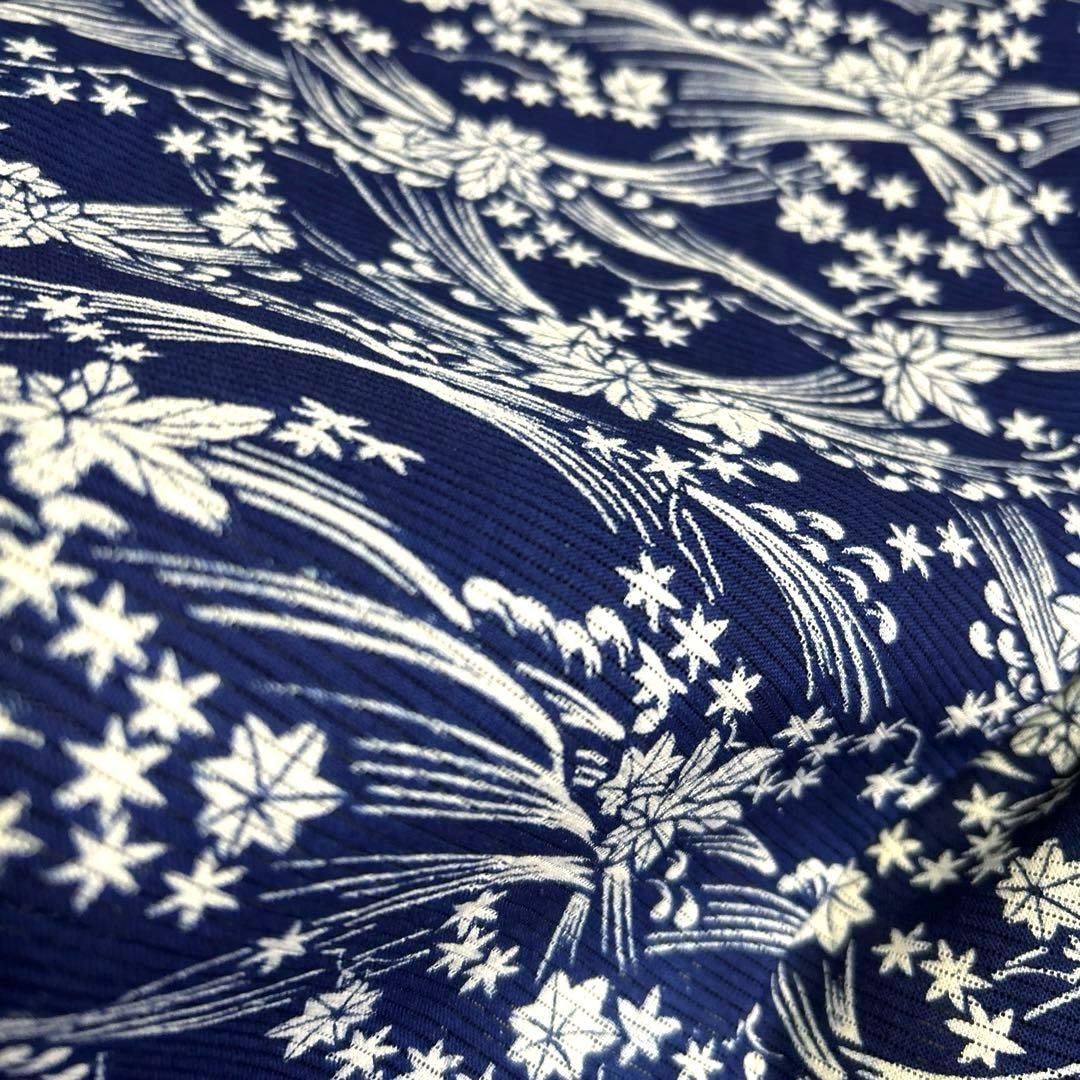 綿絽の浴衣　《藍　波　葉》